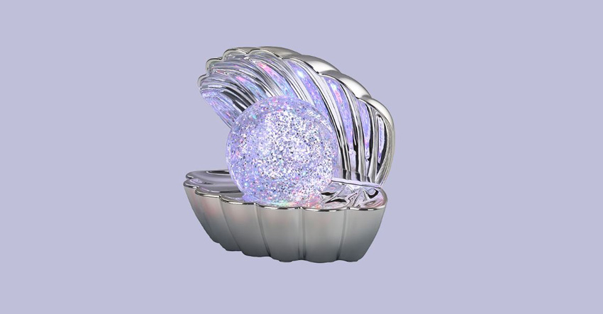 Lampe de table coquillage - chrome - dimmable - LED - 1x0,8W - RGB - USB-C