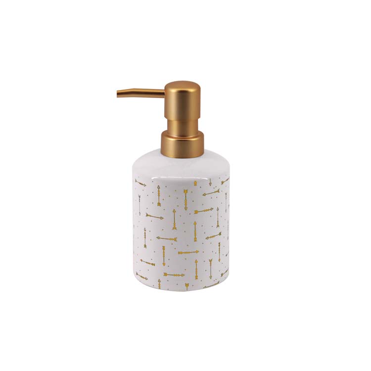 Distributeur de savon Allibert Arrow blanc/or