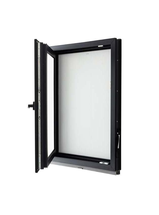 1-VL draaikiepraam pvc Deceuninck Elegant zwart/zw B1000xH1200 mm L