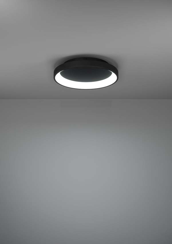 Plafonnier - Noir - Ø35cm - Dimmable - LED - 1x18W - 2700-6500K - télécommande
