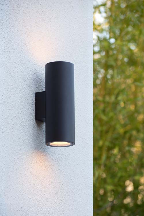 Wandspot Buiten - 2xE27 - IP54 - Zwart