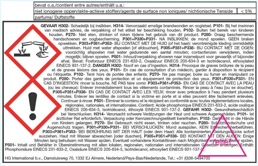 Professionele kalkaanslag verwijderaar HG 500ml