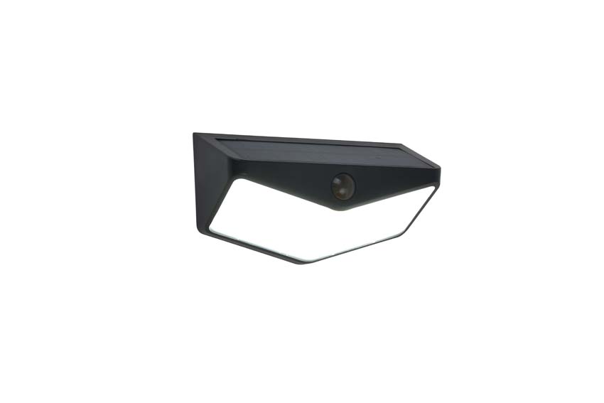 Wandlamp buiten Oris Solar - zwart - dimbaar - 3.7W - 5000K - IP44 - met bewegingssensor