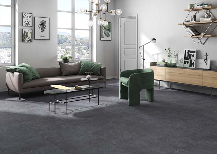Carrelage Earth nero 45 x 45 cm