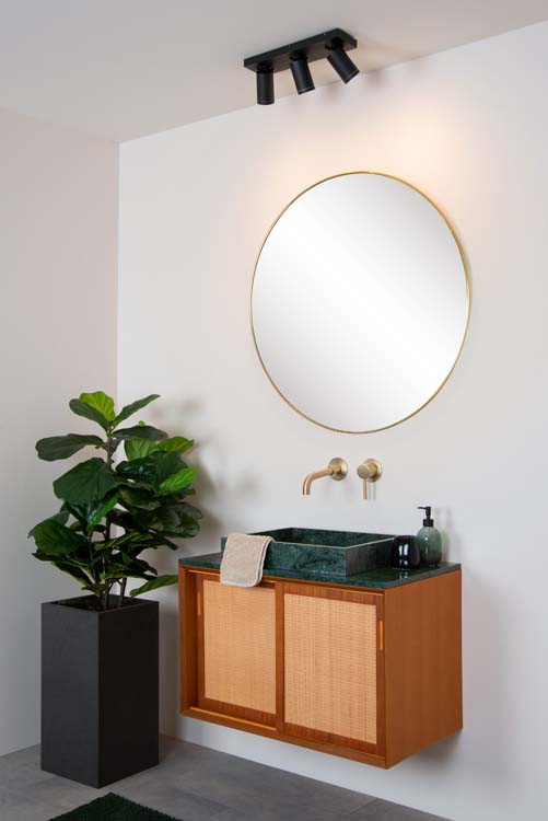 Plafondlamp - zwart - 3xGU10 - 5W - IP44