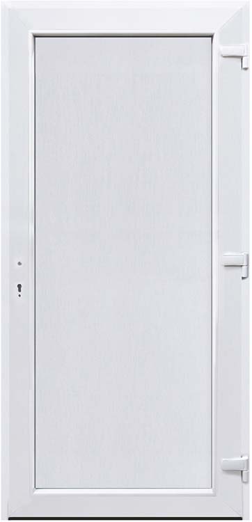 Buitendeur met vlak paneel PVC zwart/wit R 980x2180mm