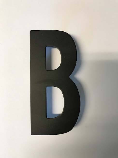 Numéro de maison B en inox noir 13 cm
