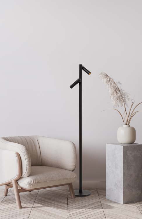 ANTRIM - Oplaadbare Leeslamp - Accu/Batterij - LED Dimb. - 1x2,2W 2700K - IP54 - Met draadloos oplaadstation - Zwart