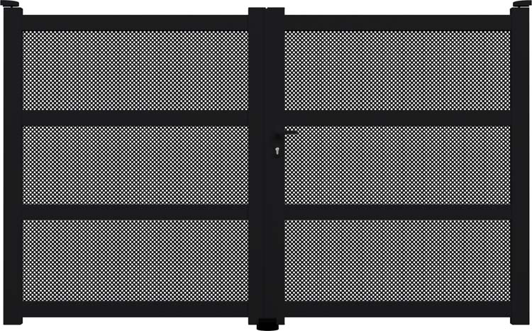 Portail battant Montera alu noir sur mesure droit