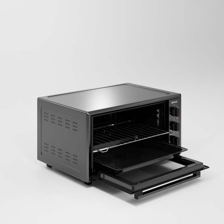 Vrijstaande mini oven zwart 45 liter 2000W