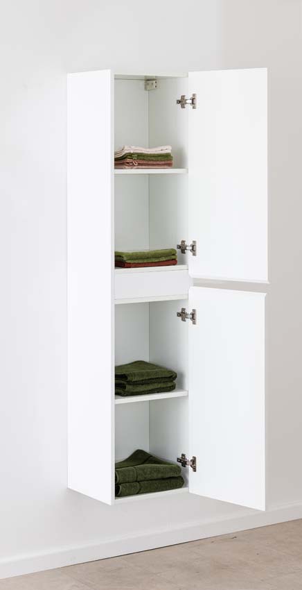 Armoire colonne Tibo/Tony mat blanc suspendue 170x40x35cm