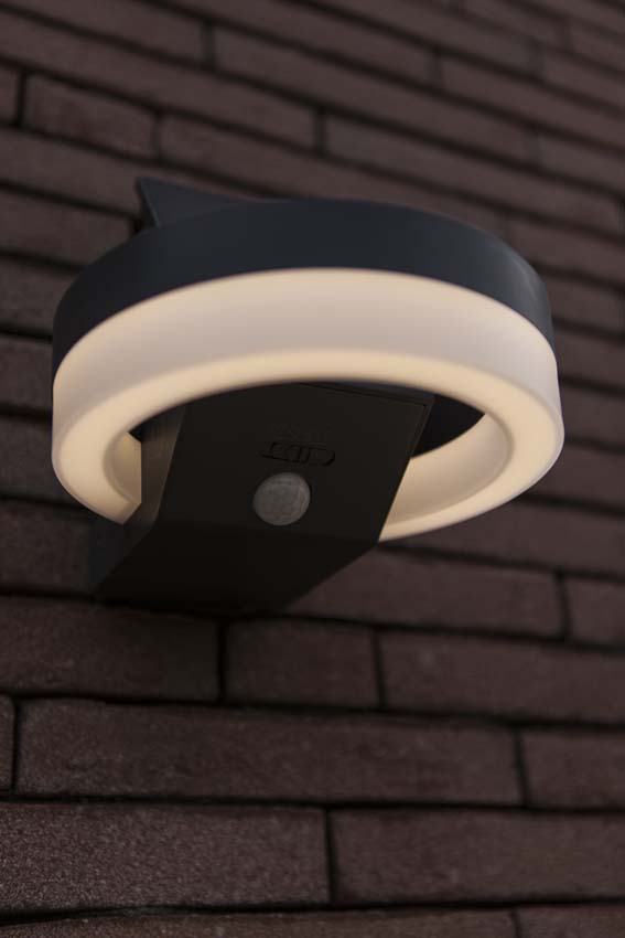 Applique murale d'extérieur Astra Solar - gris - dimmable - 12W - 3000K - IP54 - avec détecteur de mouvement