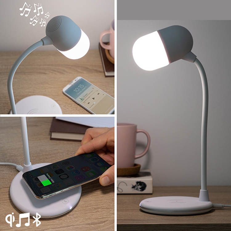 LED lamp met luidspreker en draadloze oplader gsm