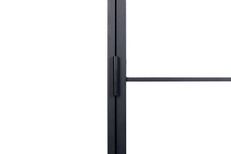 Porte intérieure double en acier Black Glamour noir 2x6V poussant à droite sur mesure