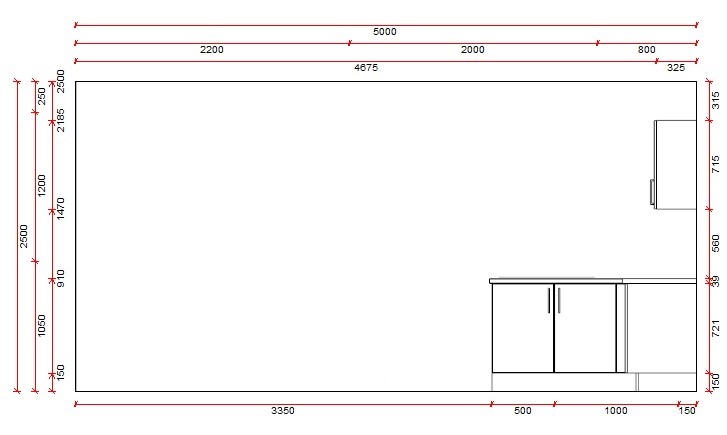 Cuisine bloc 16B premium - 365x165cm - look de bois - avec appareils