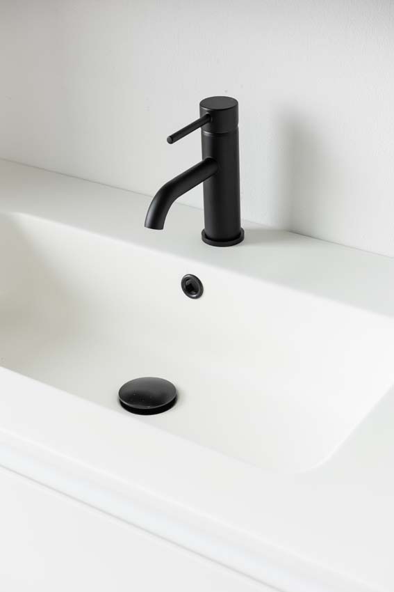 Meuble de salle de bain Tibo blanc 900 mm lavabo blanc mat