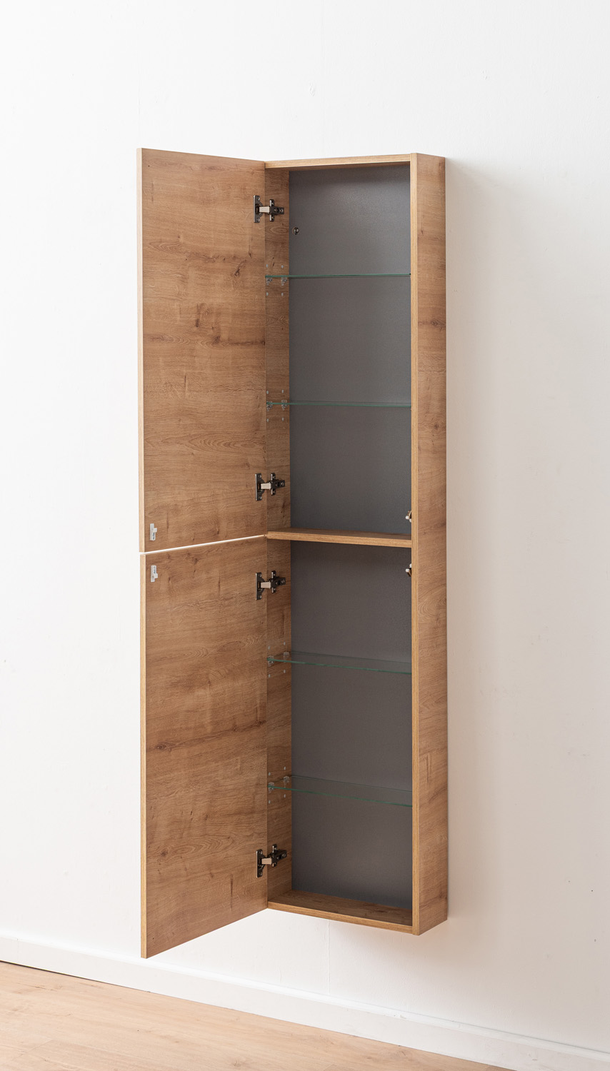 Kolomkast Raven houtlook vintage eik hangend 170x41,6x14,6cm