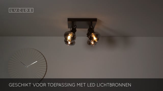 Lucide MADEE - Plafondspot - 4xE14 - Zwart Lucide MADEE - Plafondspot - 4xE14 - Zwart