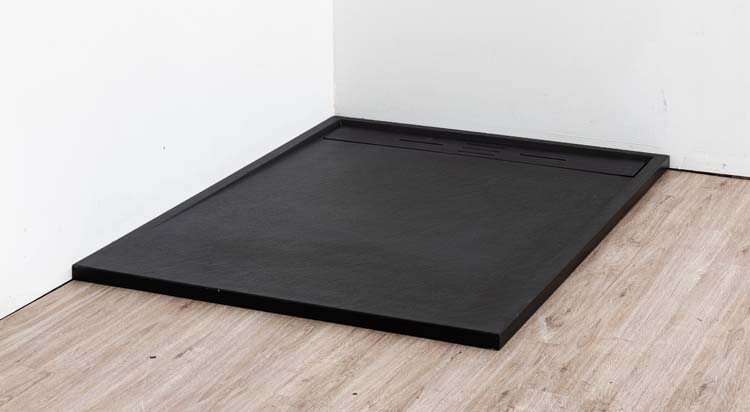 Receveur de douche Moana SMC noir mat aspect ardoise 120x90cm