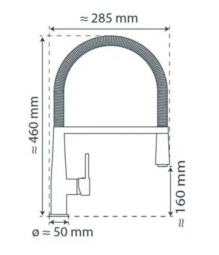 Keukenkraan Nessie chroom met uittrekbare uitloop