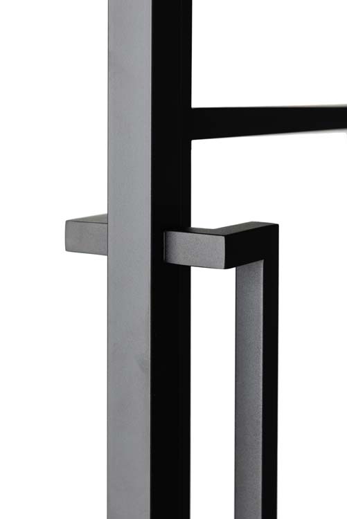 Porte intérieure double en acier Tara noir 2x3V poussant à droite sur mesure