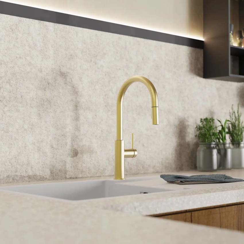 Robinet de cuisine Wasserwerk WK 13 Sphere or mat avec bec extractible