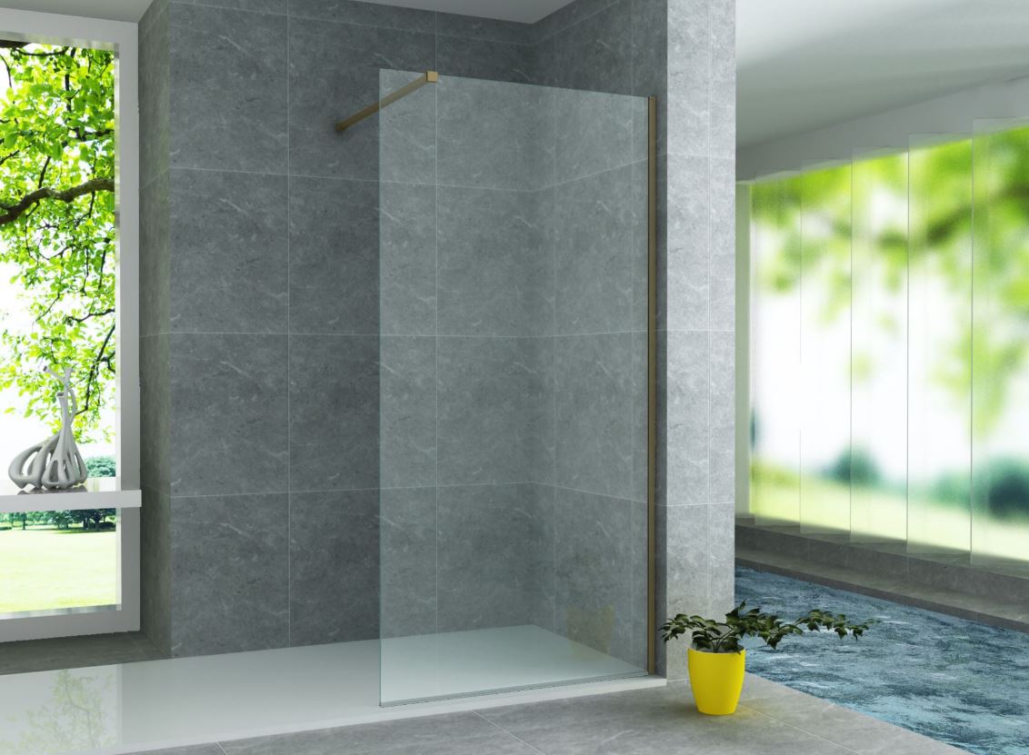 Barre de renfort pour douche or brossé 120cm