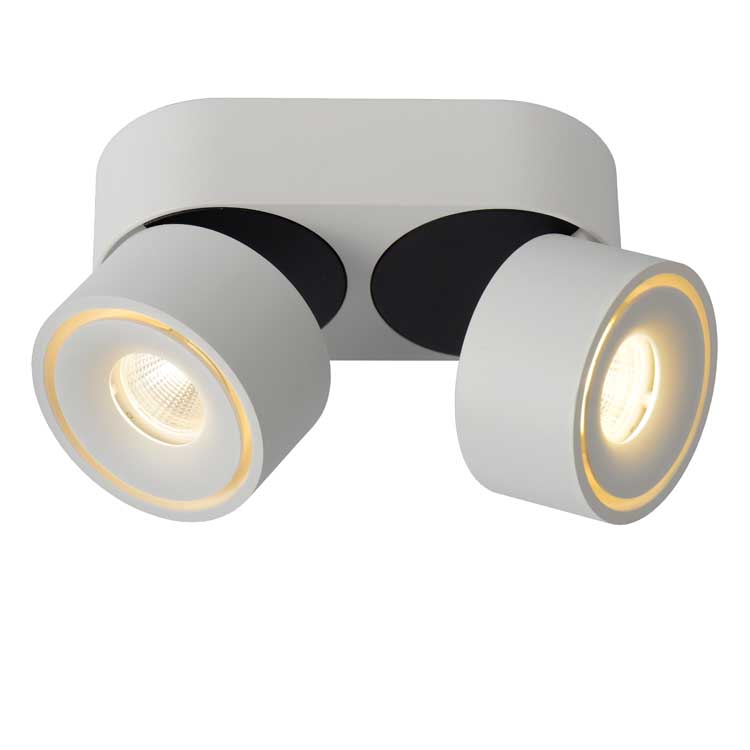 Lucide YUMIKO - Plafondspot - LED Dimb. - 2x8W 2700K - Wit
