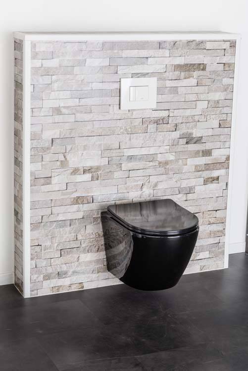 Wc Gary sans bord suspendu avec siège de toilette noir
