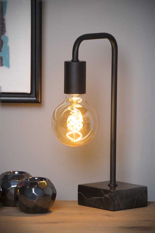 Lucide LORIN - Lampe de table - E27 - Noir