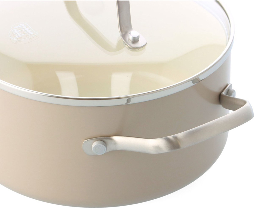 Casserole avec couvercle crème Ø18cm avec revêtement antiadhésif sans PFAS