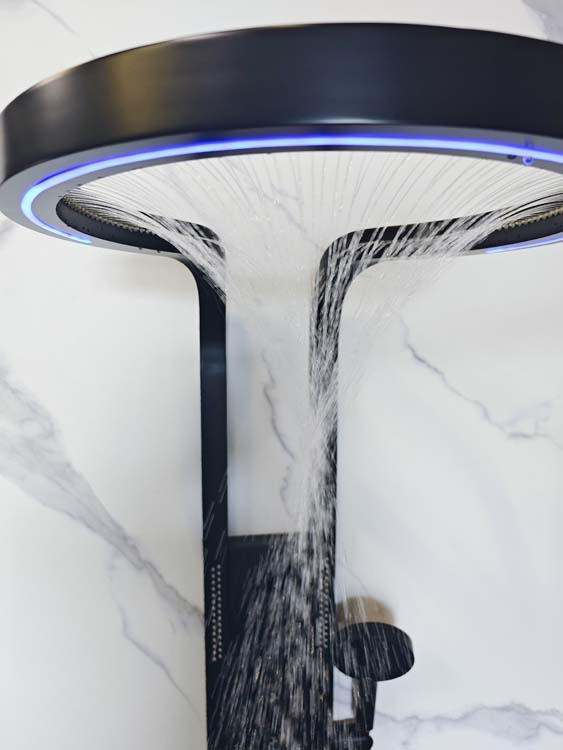 Doucheset Vicky thermostatisch met LED zwart