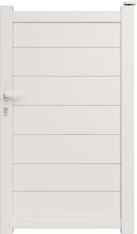 Portail simple Salamanca aluminium blanc sur mesure ouverture à droite