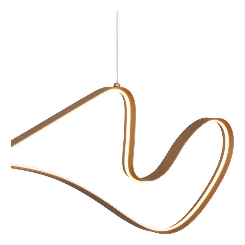 Lucide Premium Lambada - Hanglamp - LED dimbaar - 1x47W - 2700K - Champagnekleur