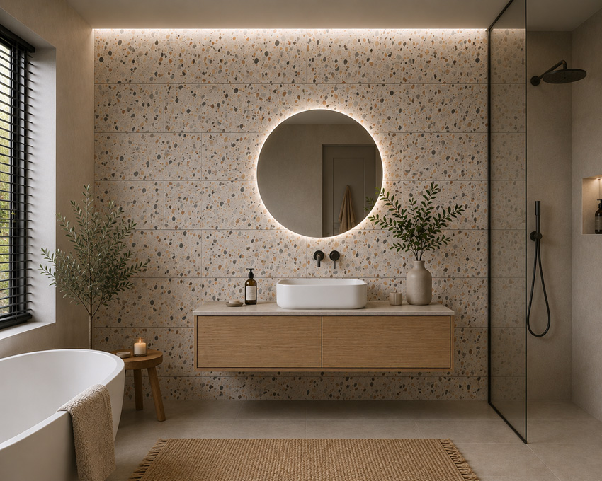 Carrelage mural Sorrento mat terrazzo 31x62cm