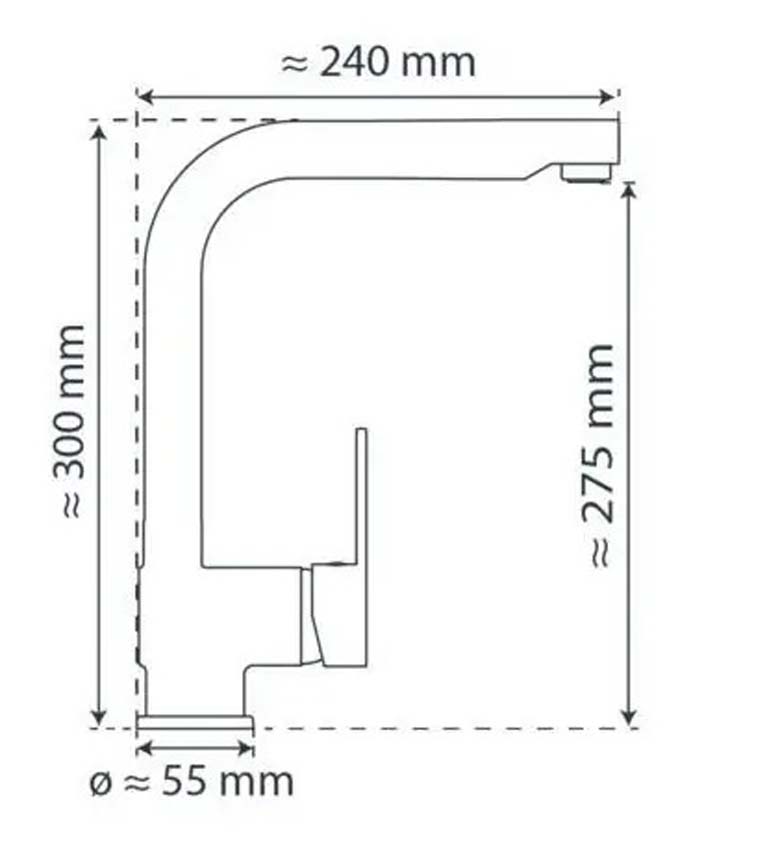 Keukenkraan Levi inox met uittrekbare uitloop