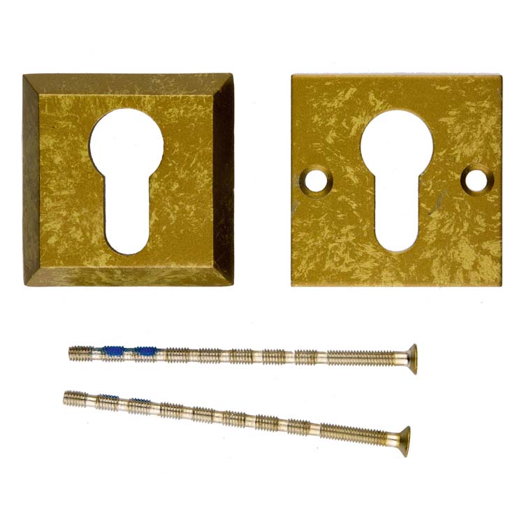 Plaque cylindre de sécurité carré vieux jaune 10mm