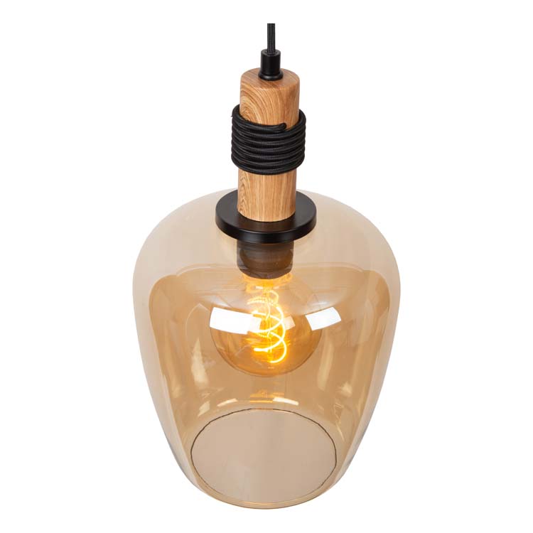 Lucide ILONA - Hanglamp - Ø 22 cm - 1xE27 - Amber
