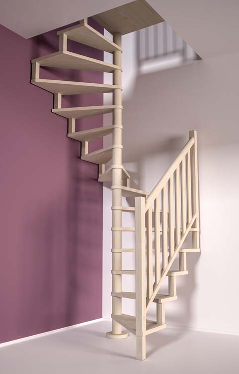 Rampe sapin pour escalier à vis Zittau 140cm