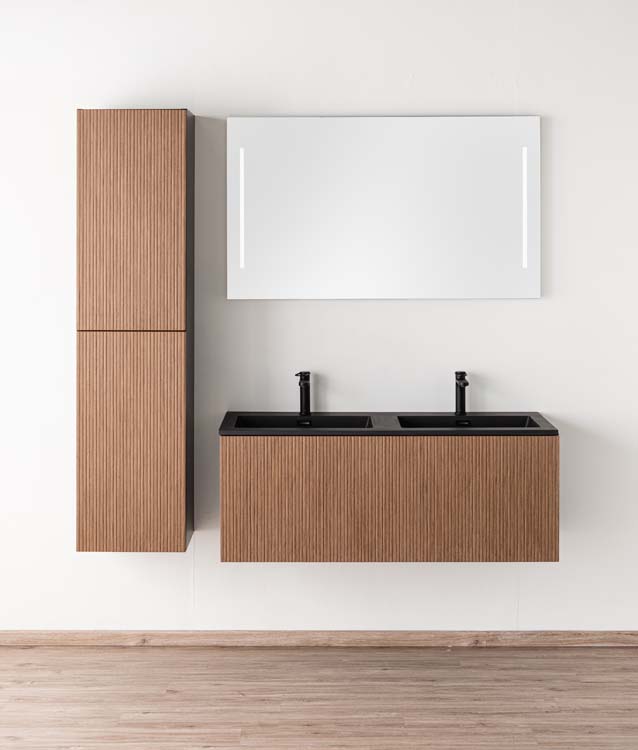 Badmeubel Dorian notelaar/zwart 1200 mm