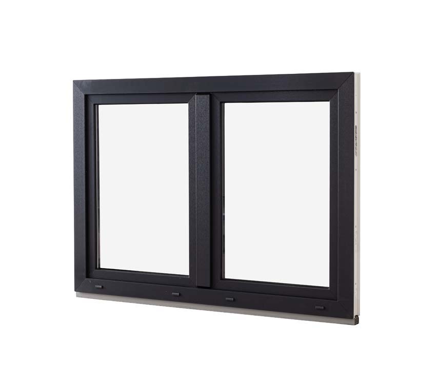 2-VAN oscillo-battant pvc Deceuninck Elegant anthra/bl B1600xH1400 mm