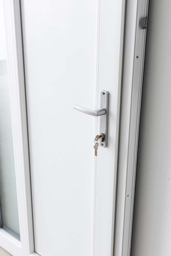 Porte extérieure Lumeo PVC vitrage mat blanc 1100x2100mm gauche