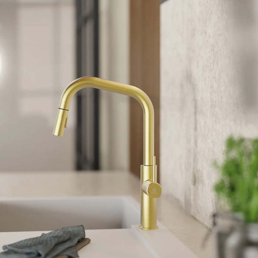Robinet de cuisine Wasserwerk WK 13 Edge or mat avec bec extractible