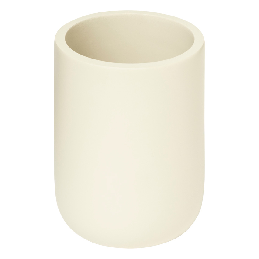 Tandenborstelhouder Solane polyresin beige 7,2x7,2x10,1cm