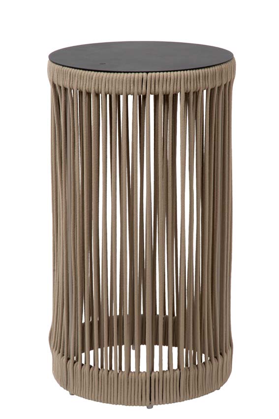 Lucide Pingi - Lampadaire Rechargeable Intérieur/Extérieur - Batterie/Piles - H61,5cm - LED 3 StepDim - 1x3W 3000K - IP44 - Taupe