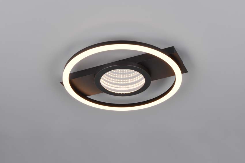 Plafonnière - Zwart - Ø35cm - LED - 1x16W - 3000K