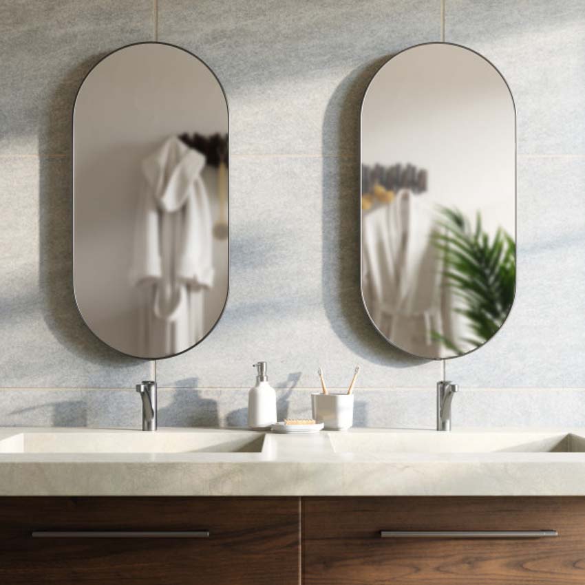 Miroir Umbra Hubba titane 45x4x91cm