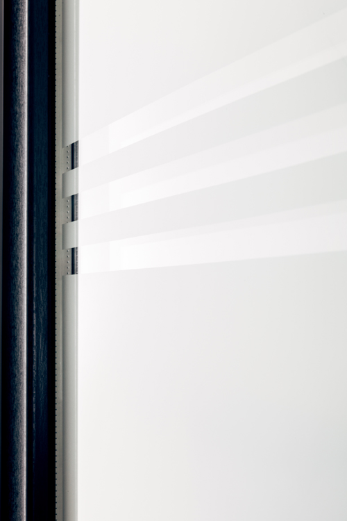 Buitendeur 3 klare lijnen PVC mat glas antraciet/wit 980x2180mm rechtstrekkend