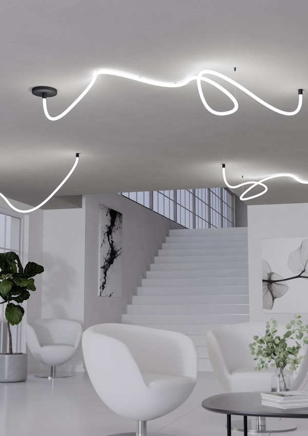 Suspension - noir/blanc - L400xØ2,2cm - LED - 1x24W - 4000K