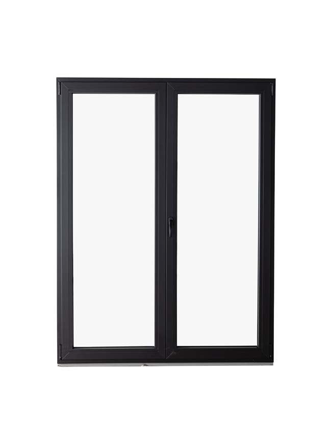 2-VAN oscillo-battant pvc Deceuninck Elegant noir/noir B1600xH2100 mm